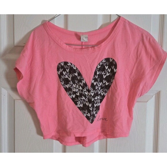 Lot Of 2 Crop Tops Lavender Neon Pink Miami Medium LA Tees Large Heart Summer - Picture 14 of 16